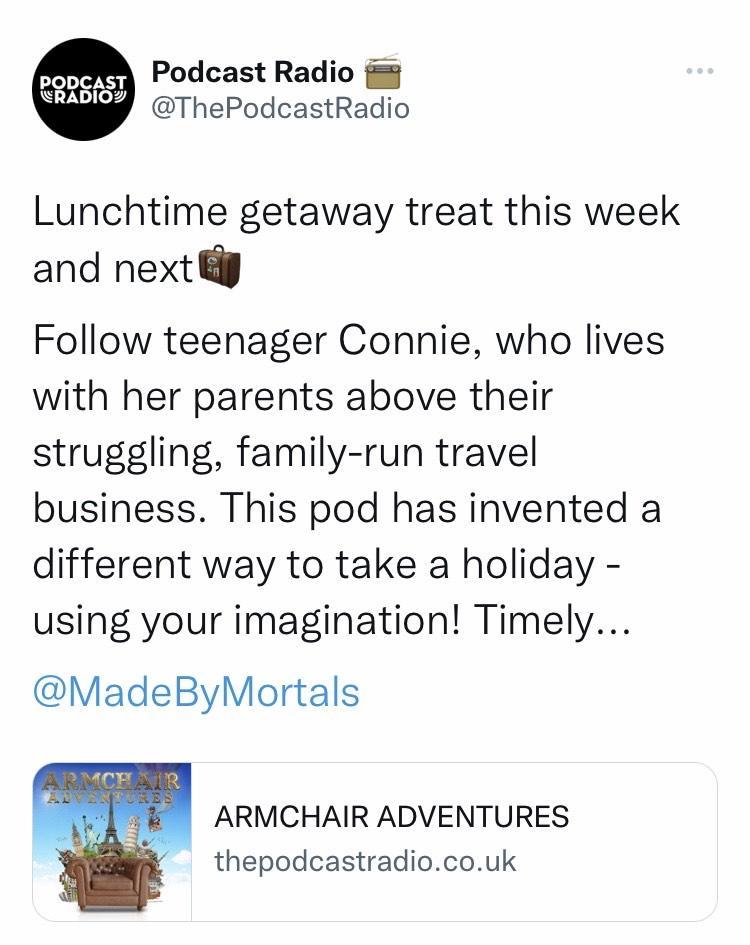 Tweet about AA feature on Podcast Radio